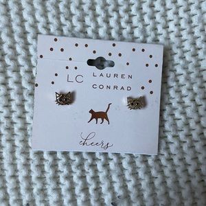 Lauren Conrad cat face studs